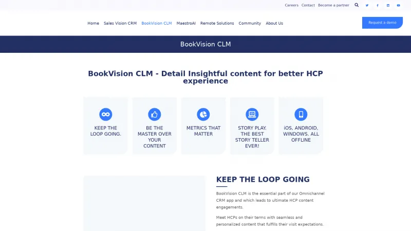 Homepage of BookVision CLM