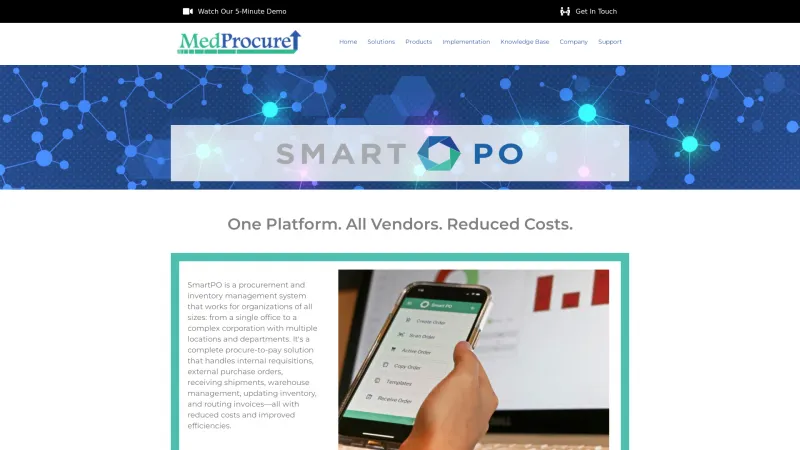 Homepage of SmartPO