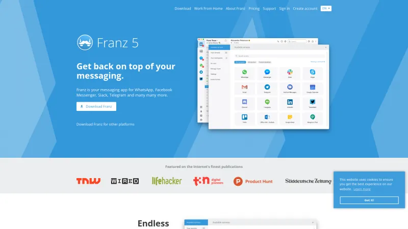 Homepage of Franz