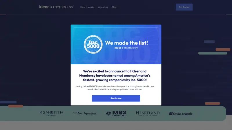 Homepage of Membersy