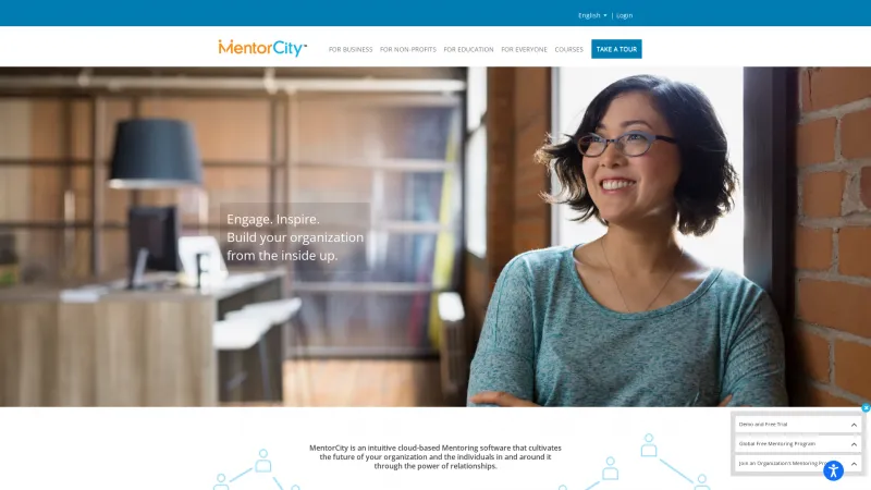 Homepage of MentorCity