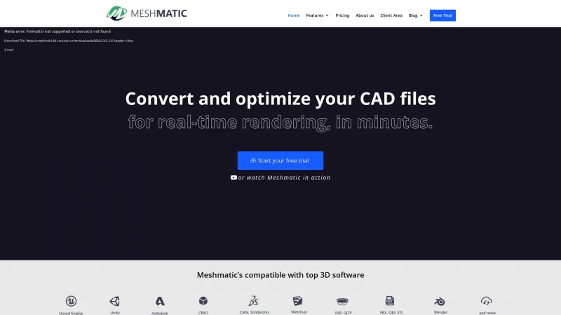 Homepage of Meshmatic