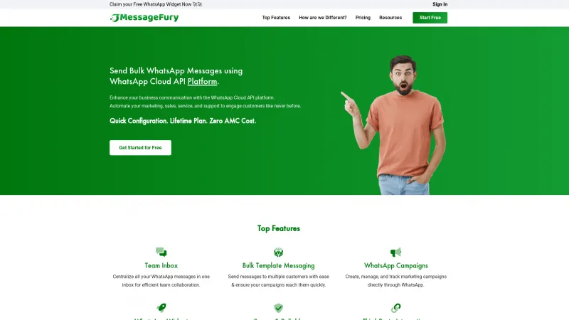 Homepage of Message Fury