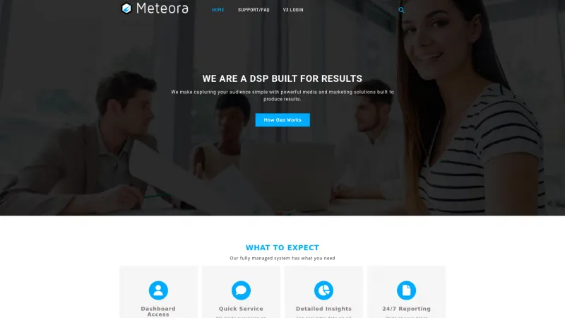 Homepage of Meteora