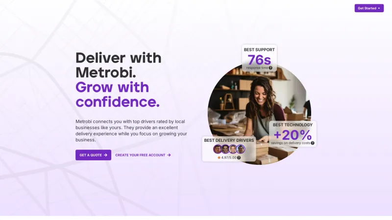 Homepage of Metrobi