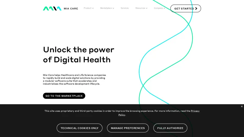 Homepage of Mia-Care