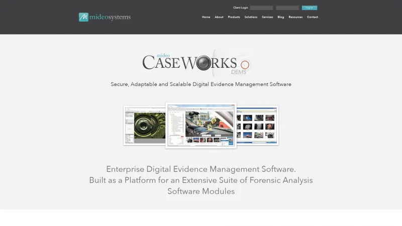 Homepage of Mideo CaseWorks