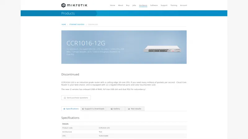 Homepage of CCR1016-12G