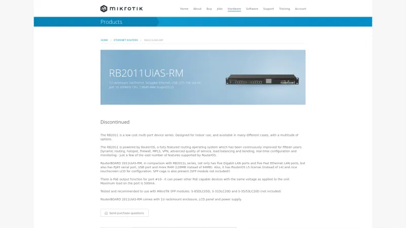 Homepage of RB2011UiAS-RM