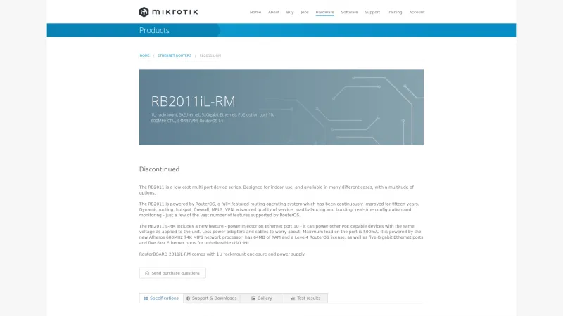 Homepage of RB2011iL-RM