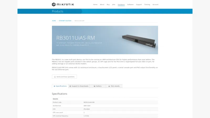 Homepage of RB3011UiAS-RM