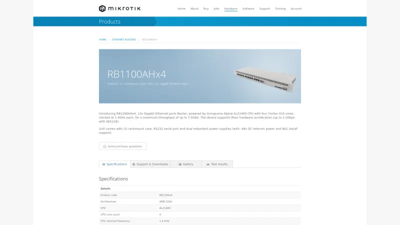 Homepage of RB1100AHx4