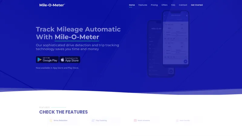 Homepage of Mileometer