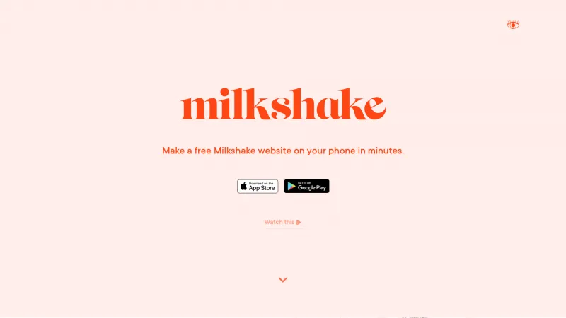 Homepage of Milkshake