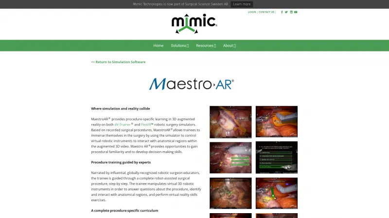 Homepage of MaestroAR