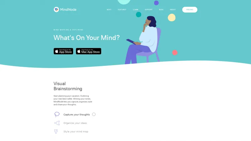 Homepage of MindNode