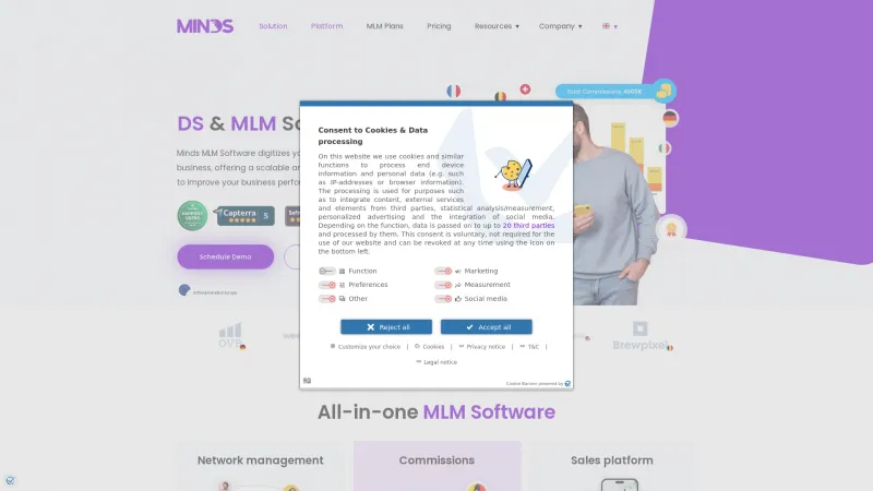 Homepage of Minds MLM