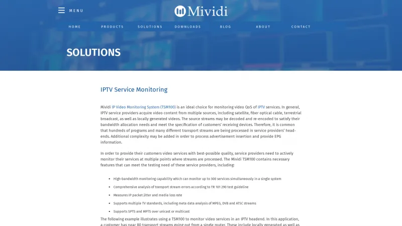 Homepage of Mividi