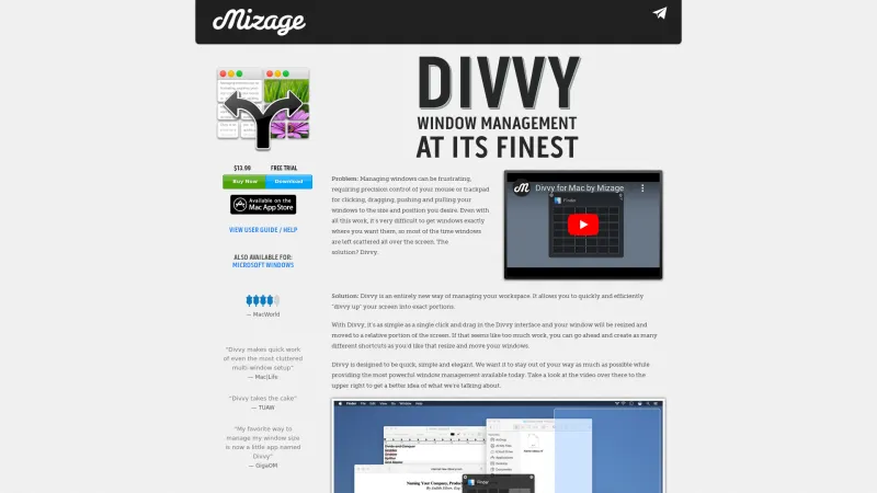 Homepage of Divvy