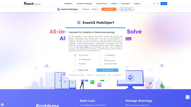 Homepage of EaseUS MobiXpert