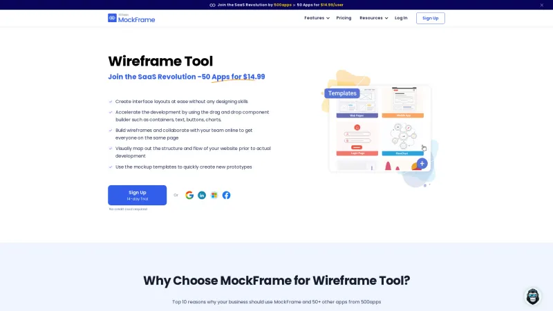 Homepage of MockFrame