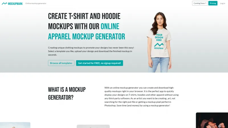 Homepage of Mockup Mark