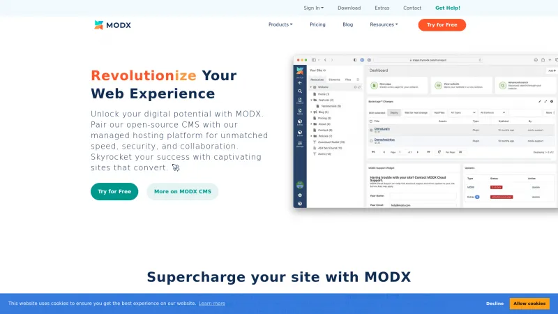 Homepage of MODX