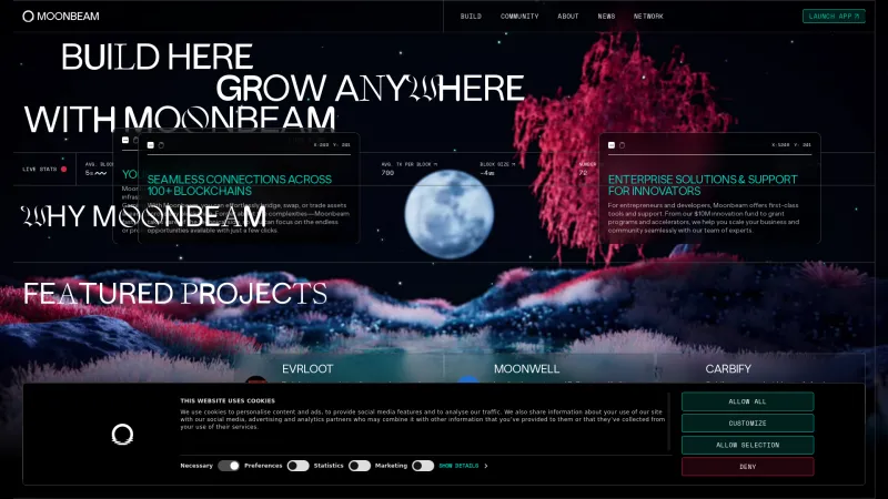 Homepage of Moonbeam