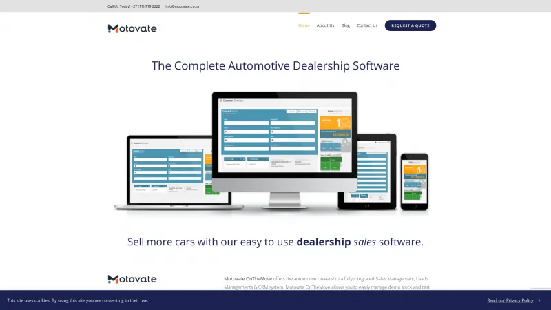 Homepage of Motovate OnTheMove