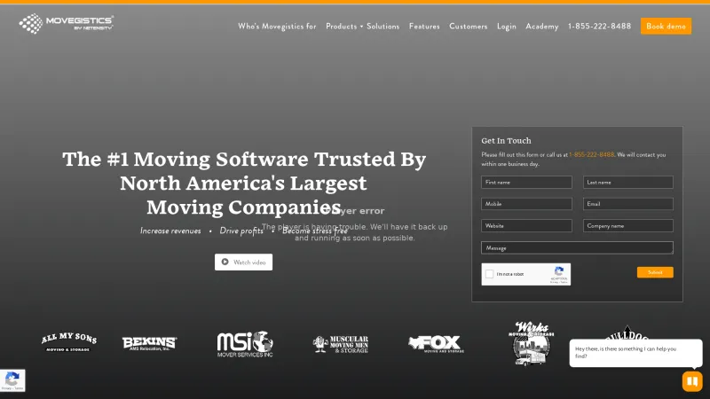 Homepage of Movegistics