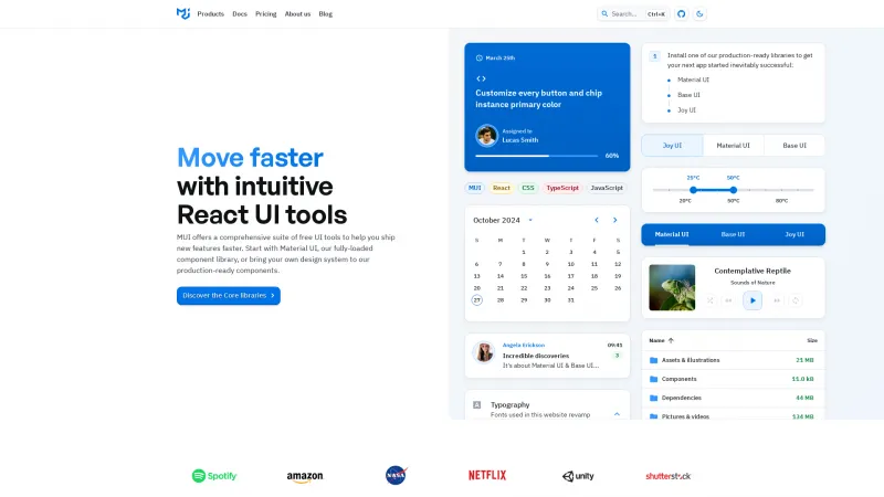 Homepage of Material UI (MUI)