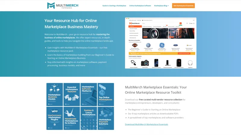 Homepage of MultiMerch Marketplace