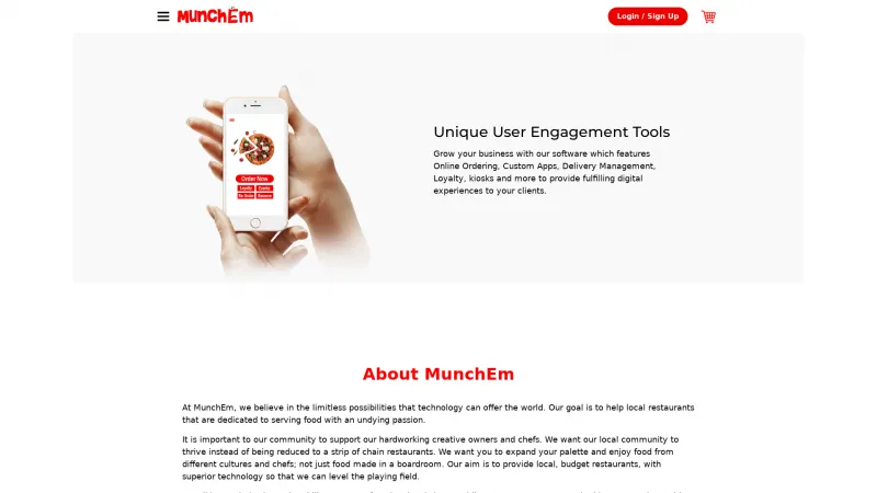 Homepage of MunchEm