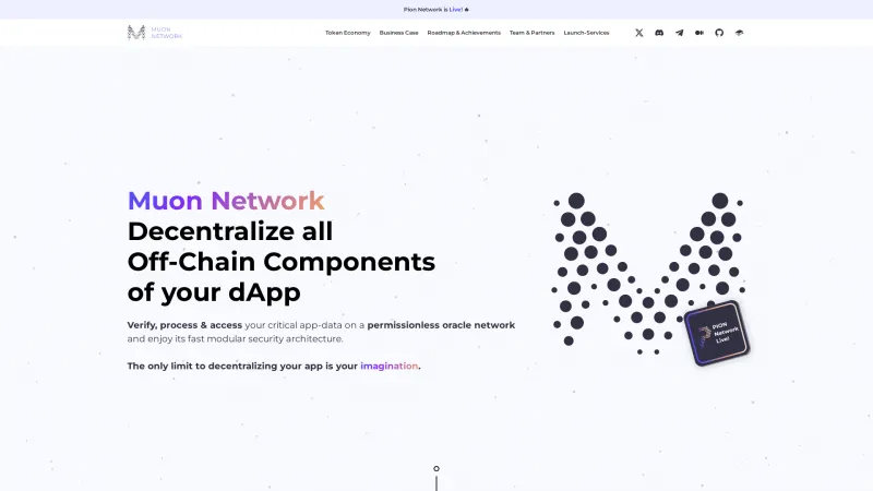 Homepage of Muon Network