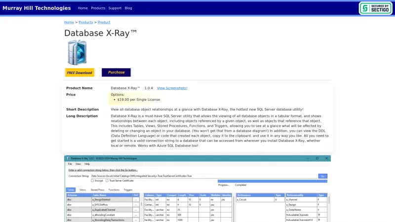 Homepage of Database X-Ray