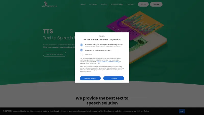 Homepage of MXSPEECH