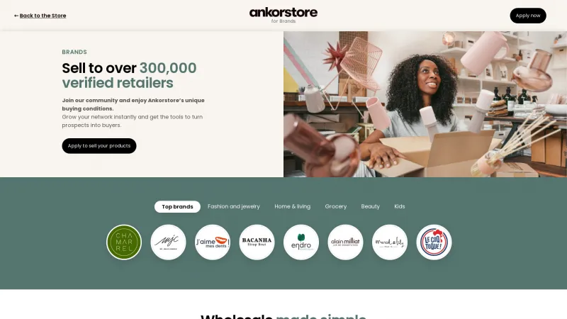 Homepage of Ankorstore