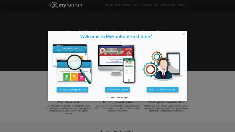 Homepage of MyFunRun