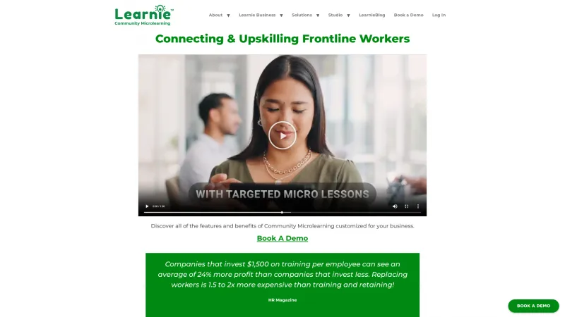 Homepage of Learnie