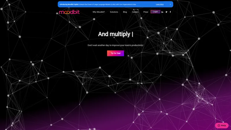 Homepage of Moodbit