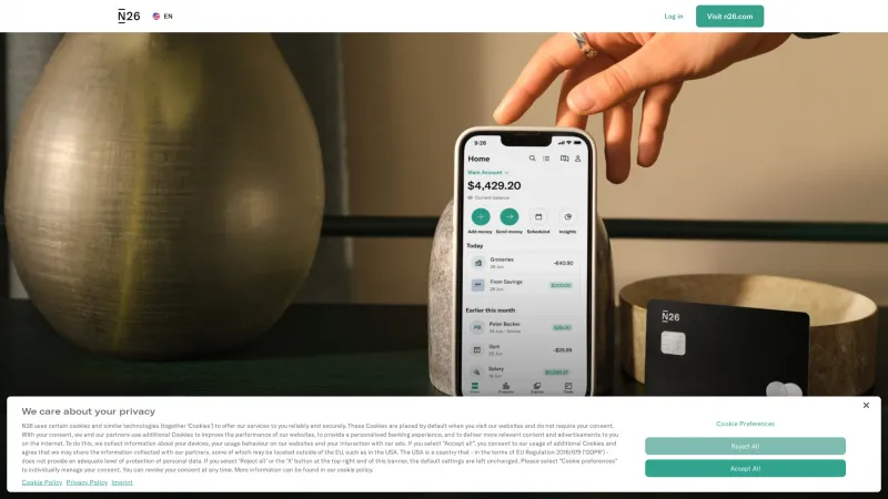 Homepage of N26