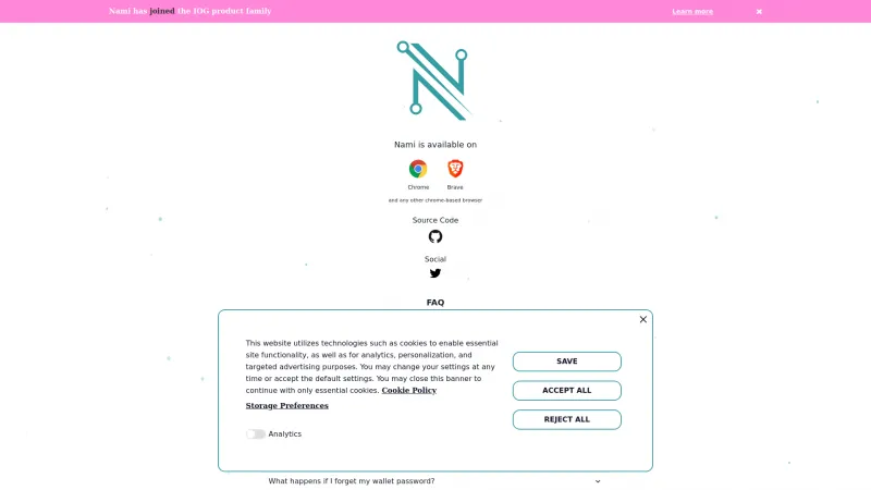 Homepage of Nami