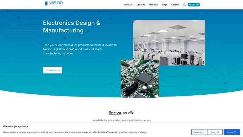 Homepage of Napino Digital Solutions