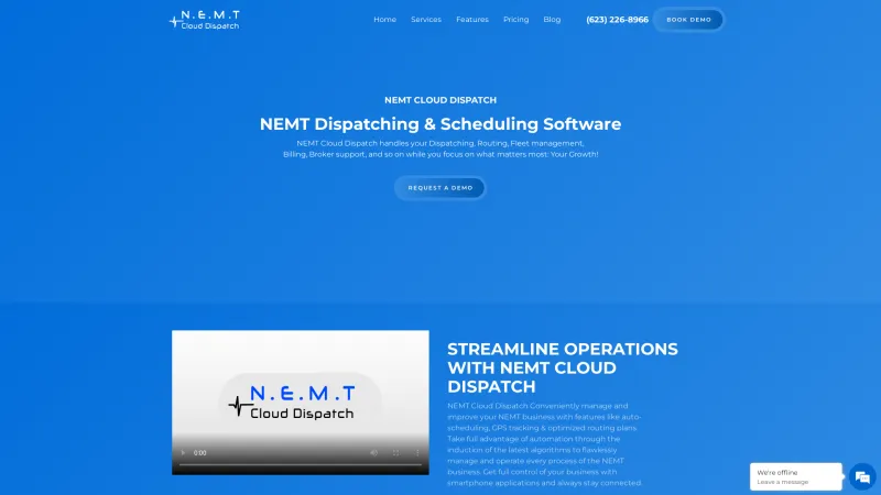 Homepage of NEMT Cloud Dispatching