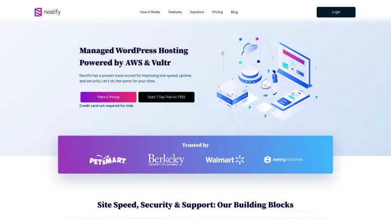 Homepage of Nestify