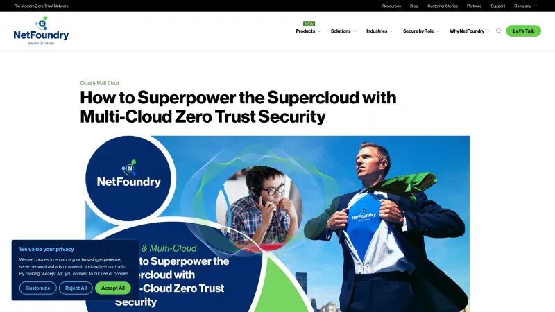 Homepage of NetFoundry