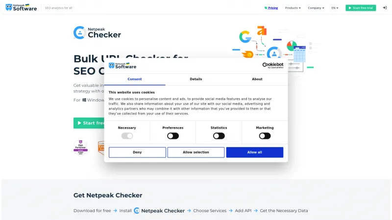 Homepage of Netpeak Checker