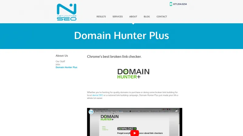 Homepage of Domain Hunter Plus