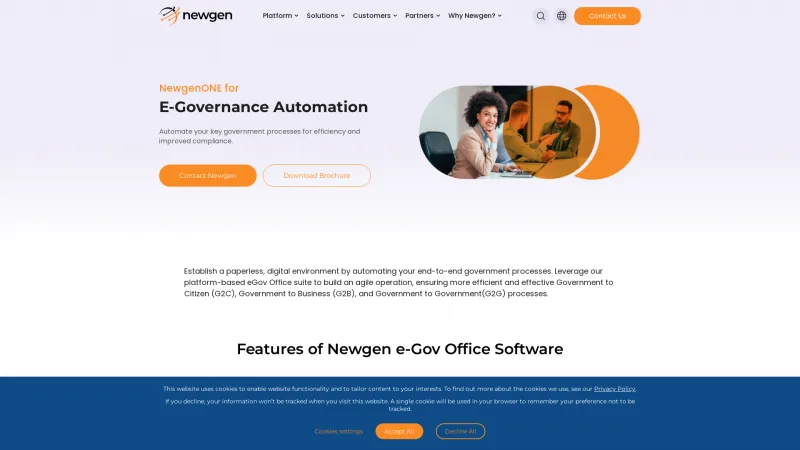 Homepage of Newgen eGov Office