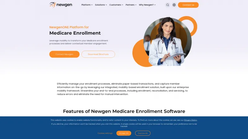 Homepage of Newgen Medicare Enrollment